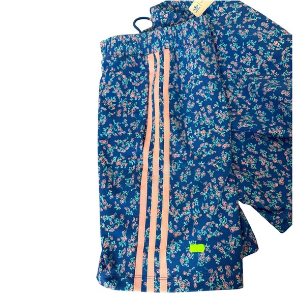 Adidas x KSENIASCHNAIDER Floral 3-Stripes Shorts Blue Pink Womens Medium - Picture 10 of 10